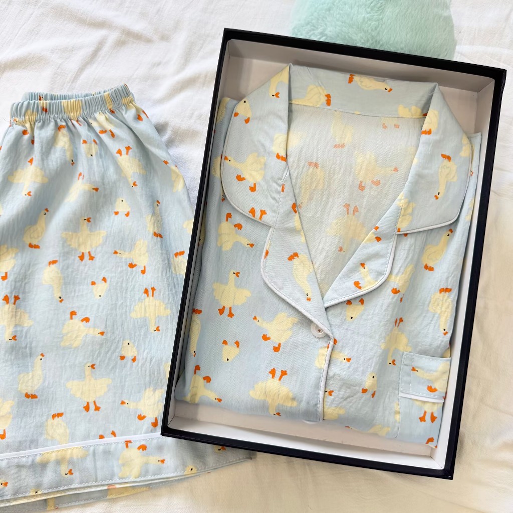 🧡ส่งไวจากไทย อก44นิ้ว เเขนสั้น-ขาสั้น มีหลายลายให้เลือก ผ้าดี ฟรีไซส์ ชุดนอนผู้หญิง