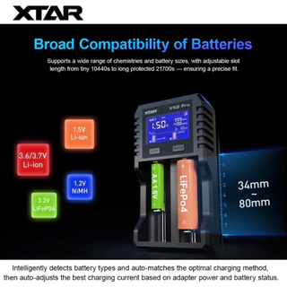 รางชาร์จพกพา XTAR VX2 PRO Smart Charger&Tester