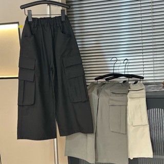 🛒พร้อมส่ง ☑️กางเกงคาโก้เด็กทรงขากระบอก