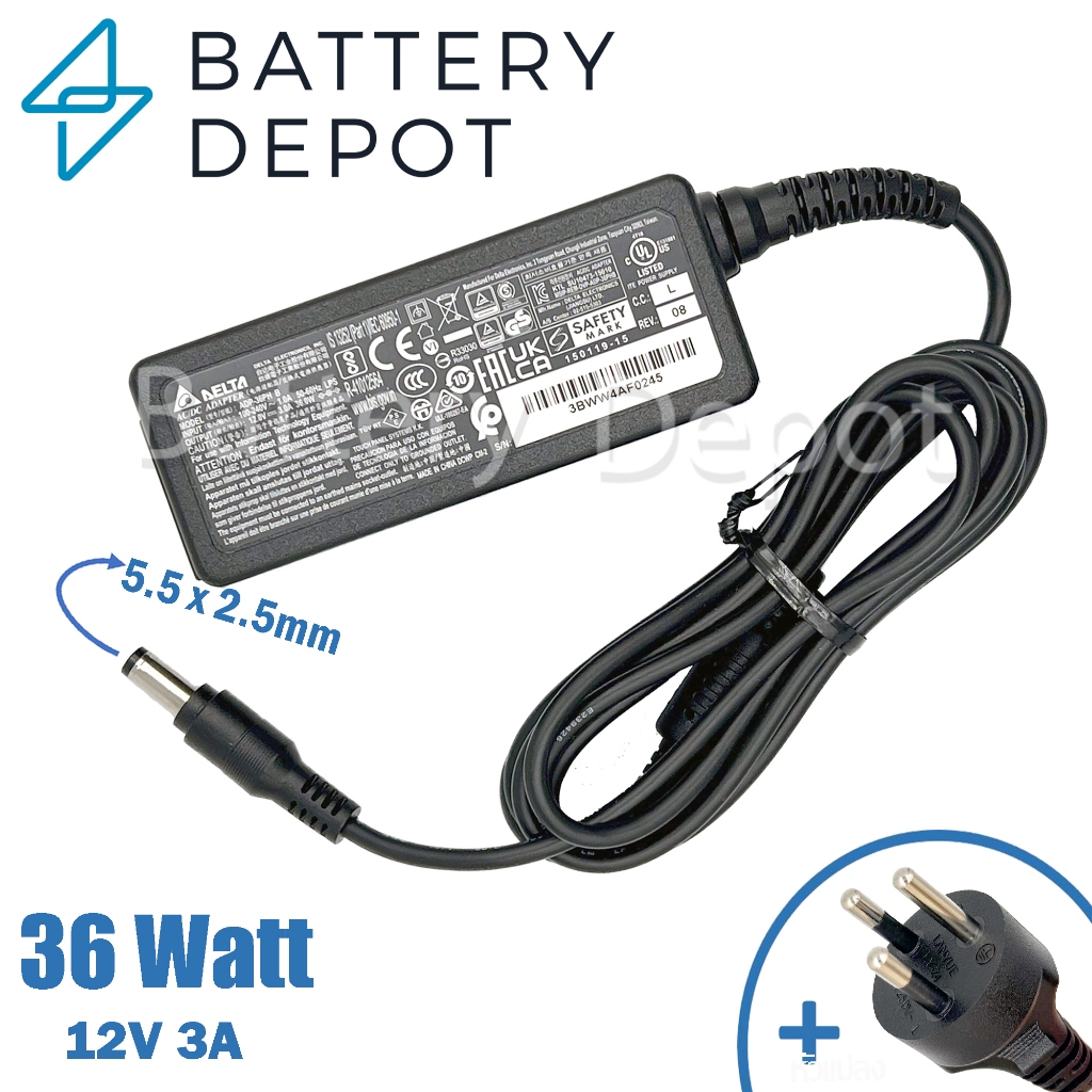 Delta Adapter ของแท้ 12V/3A 36W หัวขนาด 5.5*2.5mm สายชาร์จ อะแดปเตอร์ ViewSonic VA2732-H Display Mon