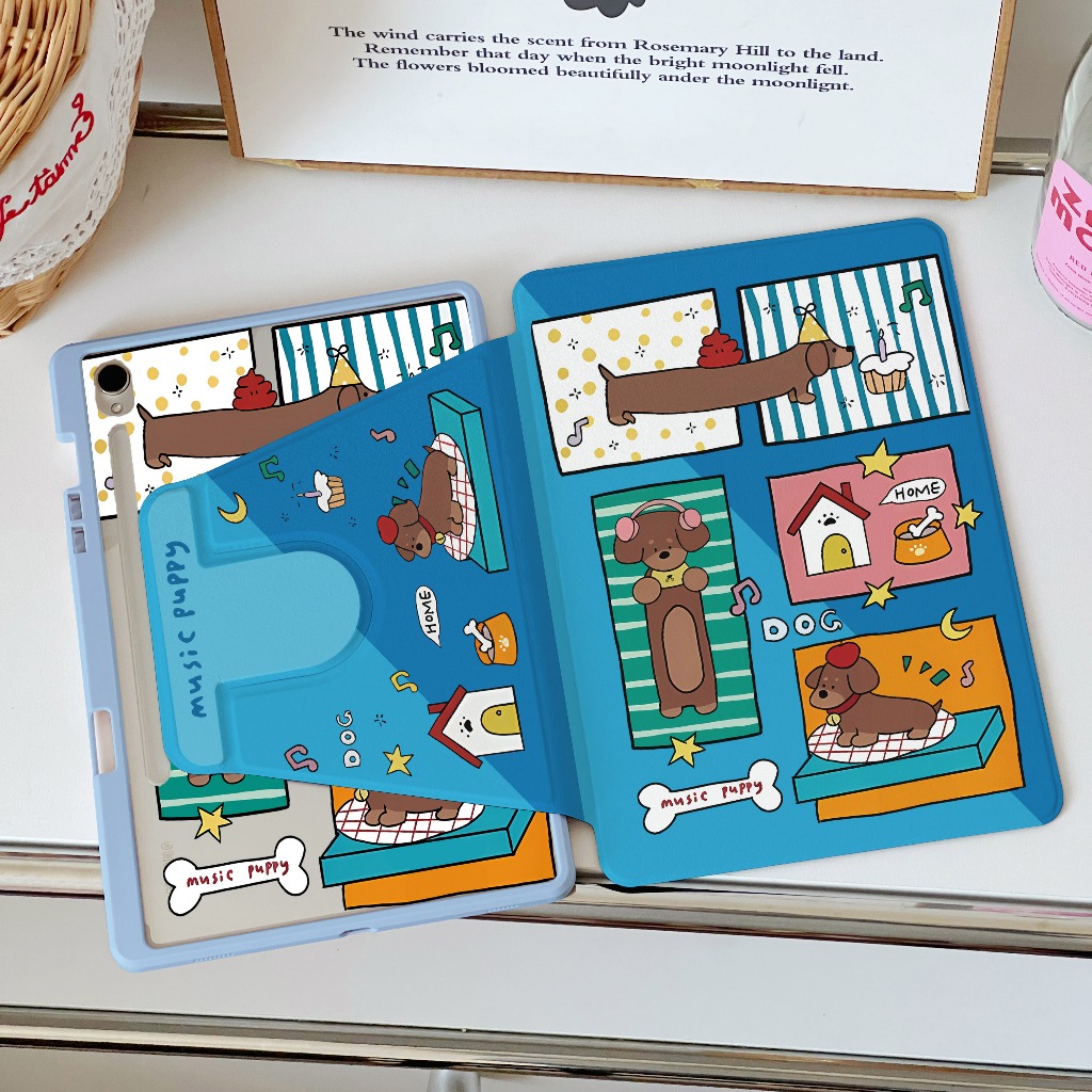 ⭐พร้อมส่ง⭐เคสแท็บเล็ต Samsung สำหรับ Tab A9+ S9 S9FE หมุนได้ 360°ดัชชุนด์ S10+ มีที่ใส่ปากกา S6 Lite