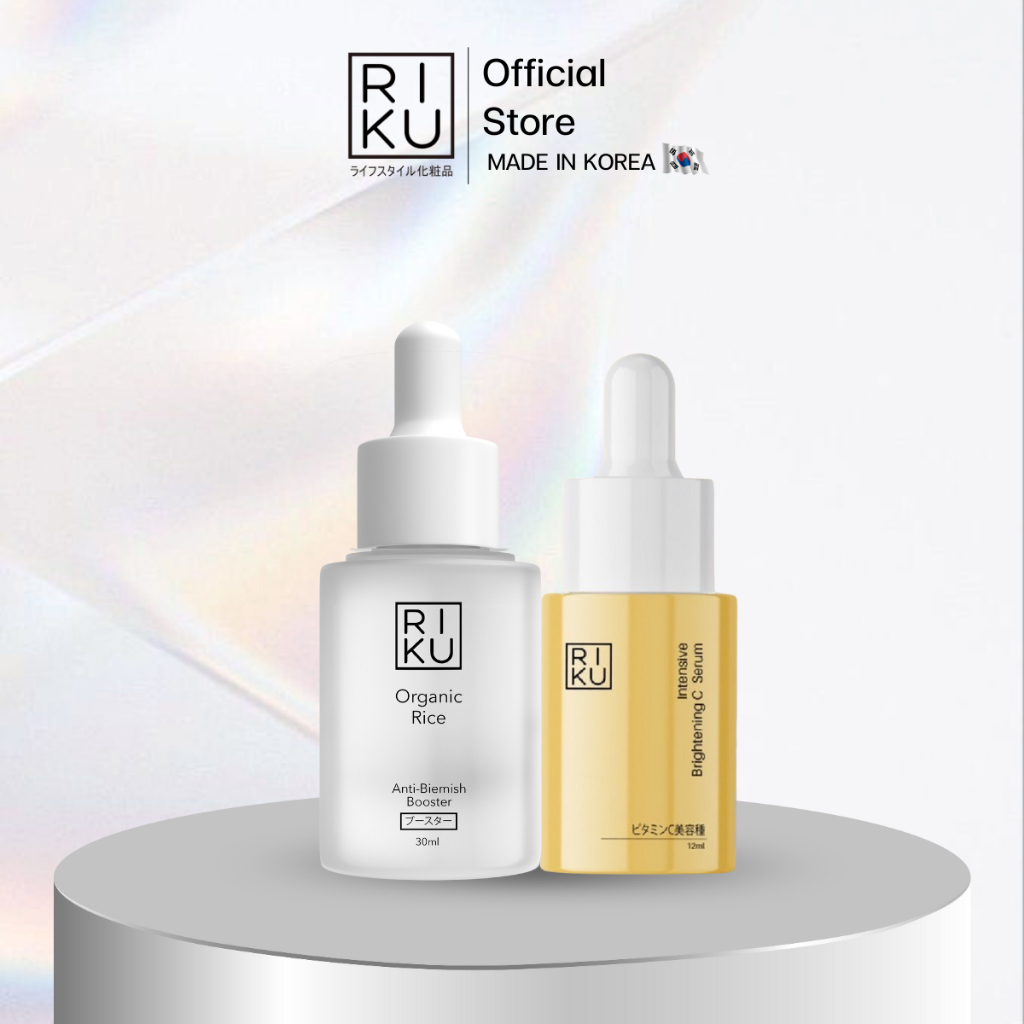 RIKU repair barrier set ริคุบูสเตอร์ข้าว Organic และวิตามินซีเซรั่ม สกินแคร์ Skincare บำรุงผิว