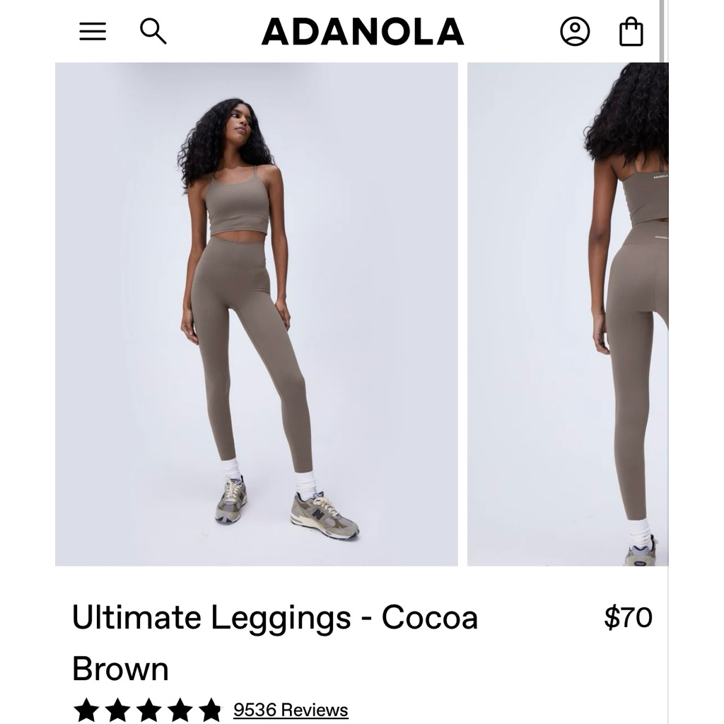 size S，M Adanola Ultimate Leggings - Cocoa
