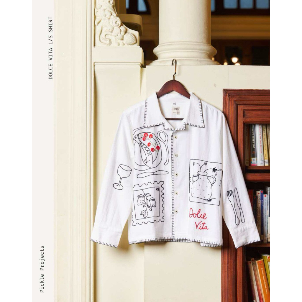Pickle Projects— Dolce Vita HAND EMBROIDERED L/S SHIRT (ปักด้วยมือ)