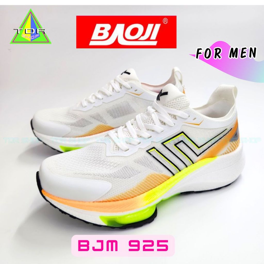 Baoji รุ่น BJM 925 รองเท้าผ้าใบ บาโอจิ สำหรับผู้ชาย ผูกเชือก ทำงาน เที่ยว น้ำหนักเบา ใส่สบาย สีพื้น 