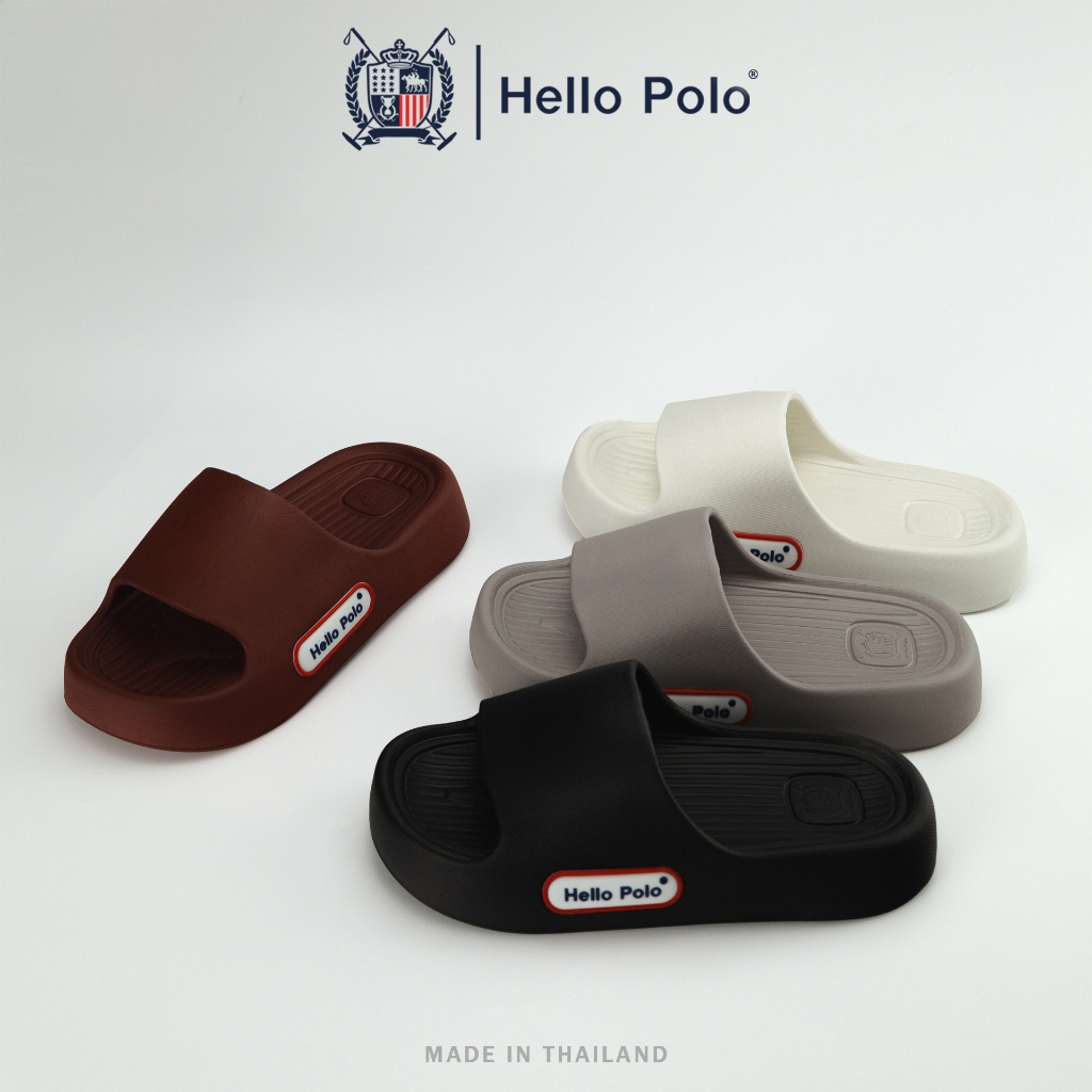 Hello Polo รองเท้าแตะลำลอง น้ำหนักเบา เดินนานไม่เมื่อย กันลื่น กันน้ำ ใส่ชิลล์ ใ