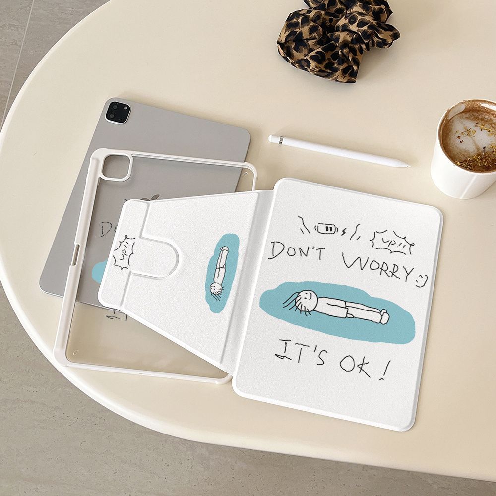 เคสไอแพด หมุน 360° วัสดุPC การ์ตูนตลก Gen10 Gen9 Air7 Air6 12'9 สำหรับ iPad Air5 Air4 Gen8 Pro11