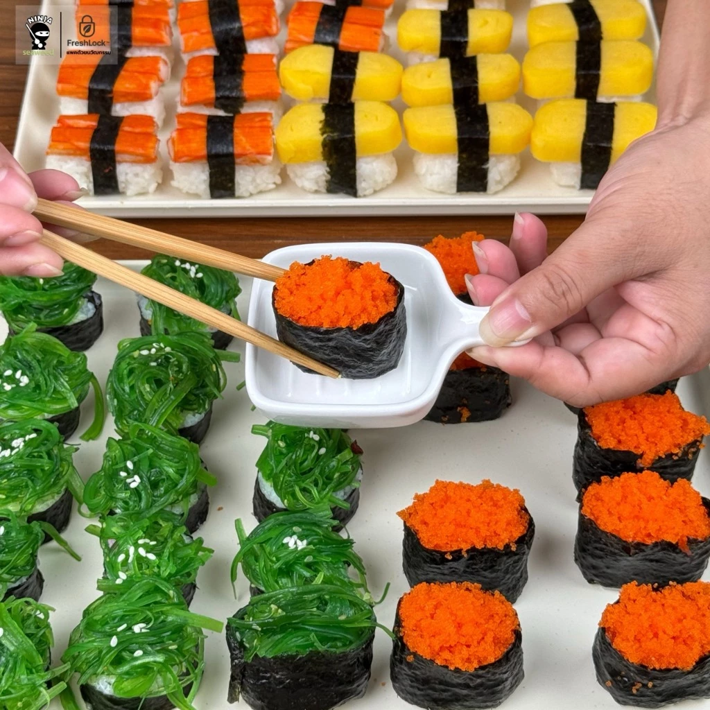 ชุดทำซูชิที่บ้าน พร้อมข้าวญี่ปุ่น น้ำปรุง สาหร่าย โชยุ วาซาบิ thumbnail 6