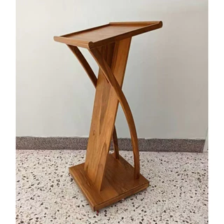 แท่นโพเดียมไม้สักทอง แท่นสำหรับพิธีกร ผลิตจากไม้สักแท้ สไตล์โมเดิร์น สวย เรียบ หรู ดูทันสมัย