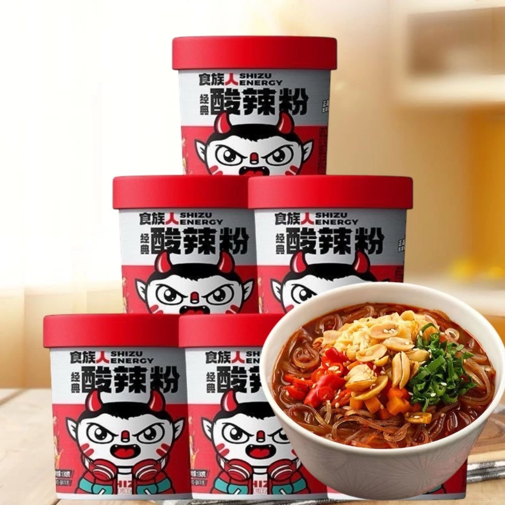 วุ้นเส้นหม่าล่า เผ็ดเปรี้ยว อร่อย ซุปเข้มข้น72g 食族人