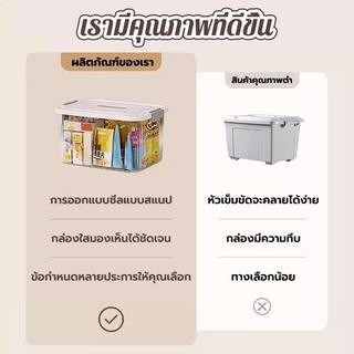 กล่องเก็บของ กล่องเก็บของ กล่องพลาสติกโปร่งใส มีให้เลือก 4 ขนาด มีซ้อนได้ วัสดุ ชPP มีล้อ อเนกประสงค์