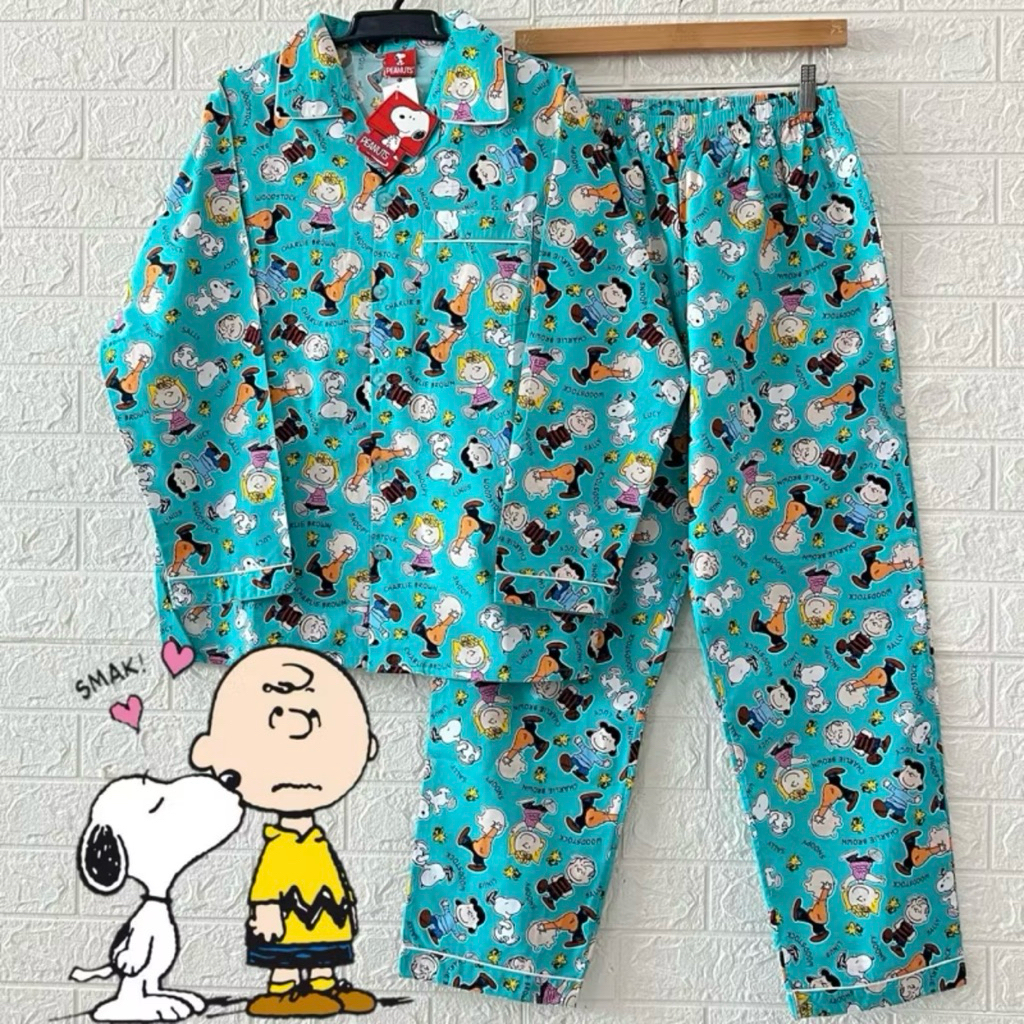 ชุดนอนลิขสิทธิ์แท้ Snoopy Collection ขนาด ฟรีไซส์   แขนยาว-ขายาว