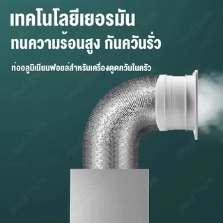 ท่อระบายอากาศยาว 5 เมตร ขนาด 4/6/8/10/12 นิ้ว ท่อฟอยล์อลูมิเนียม ท่ออลูมิเนียม ท่อยืดหยุ่น ท่ออากาศร้อน ท่ออ่อนเปลือย