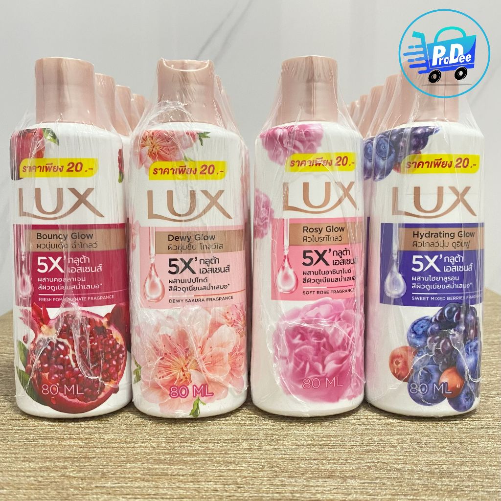 (แพ็ค 6 ขวด) ลักส์ ครีมอาบน้ำ ขนาด ขนาด 80 มล. แพ็ค 6 ขวด Lux Shower 80ml x 6