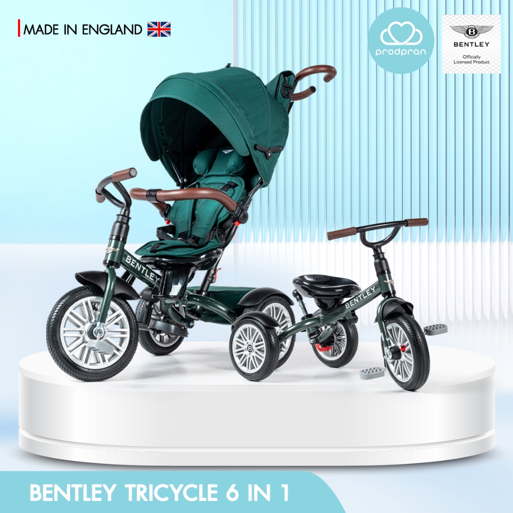 Display ตัวโชว์ [รถเข็นเด็ก+จักรยานสามล้อในตัว] Bentley Tricycle 6 in 1 Stroller For 6 M - 6 Y SPRUC