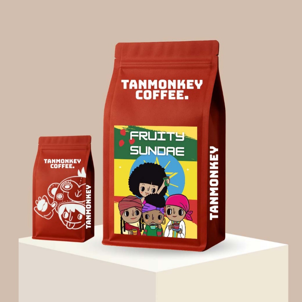 Tanmonkey Coffee เมล็ดกาแฟคั่วEthiopia Geisha Blend Fruity Sundae คั่วอ่อนกลาง