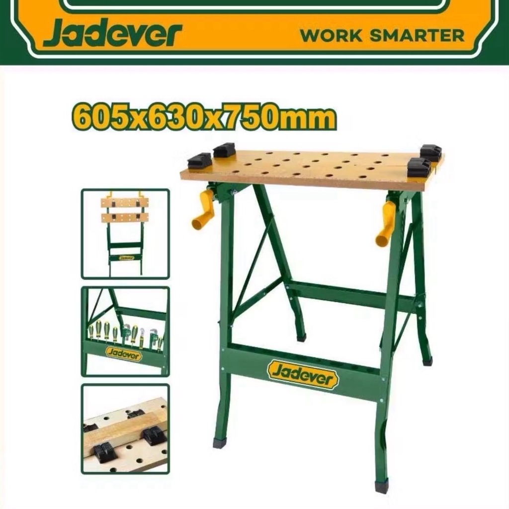 JADEVER โต๊ะทำงานสำหรับช่างแบบพับ โต๊ะเครื่องมือช่าง พับเก็บได้ ขนาด 605x630x750 รุ่น JDWE1525
