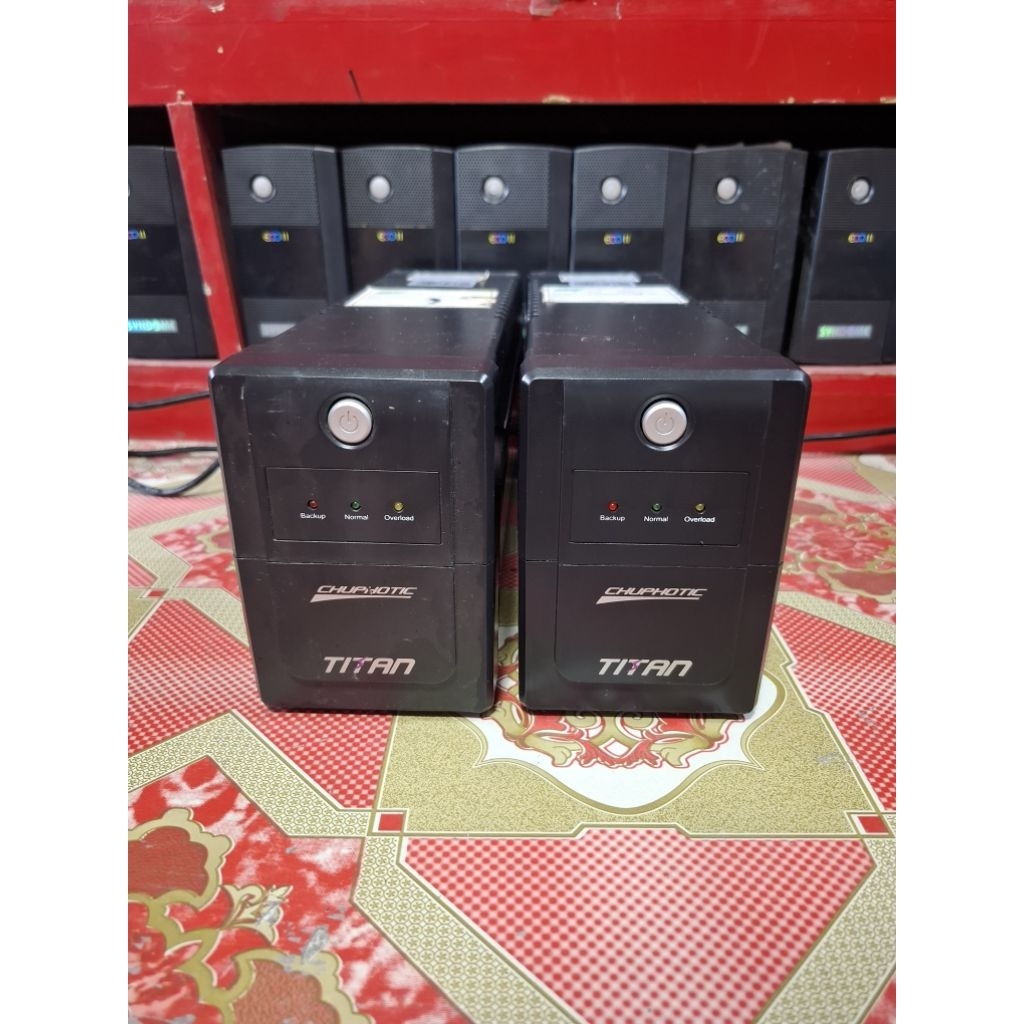 UPS CHUPHOTIC 1000VA/480W เครื่องสำรองไฟคอมพิวเตอร์มือสอง ไม่มีแบตเตอรี่ เครื่องเปล่า ใส่แบต 12 โวลท