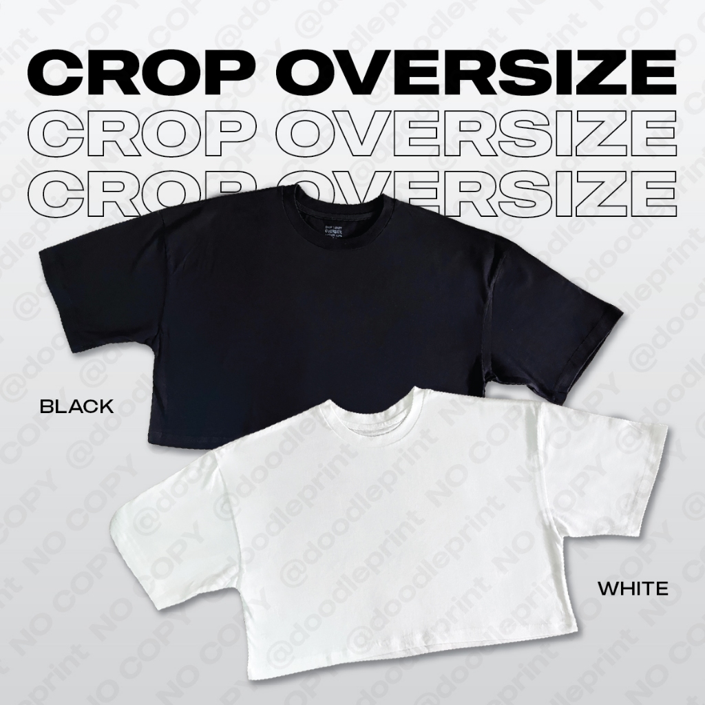 เสื้อคครอป เอวลอย ครอปโอเวอร์ไซส์ oversize [ถ้ารับแบบพร้อมสกรีนต้องกดสั่ง 2 สินค้า] ผ้าคอตตอน รับสกรีนเสื้อ ไม่มีขั้นต่ำ