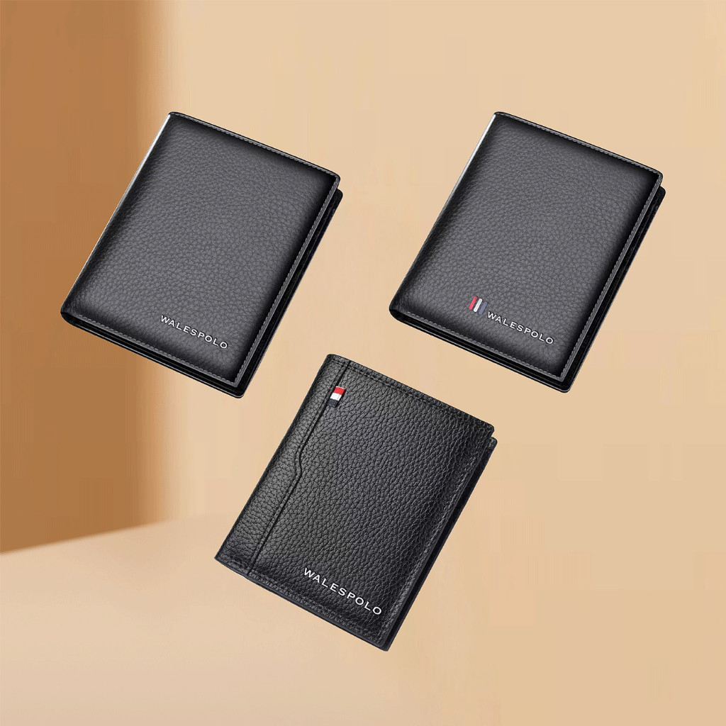 กระเป๋าสตางค์หนังผู้ชาย Pebbled - Slim Dollar Bill Holder พร้อมช่องใส่การ์ดหลายช่อง