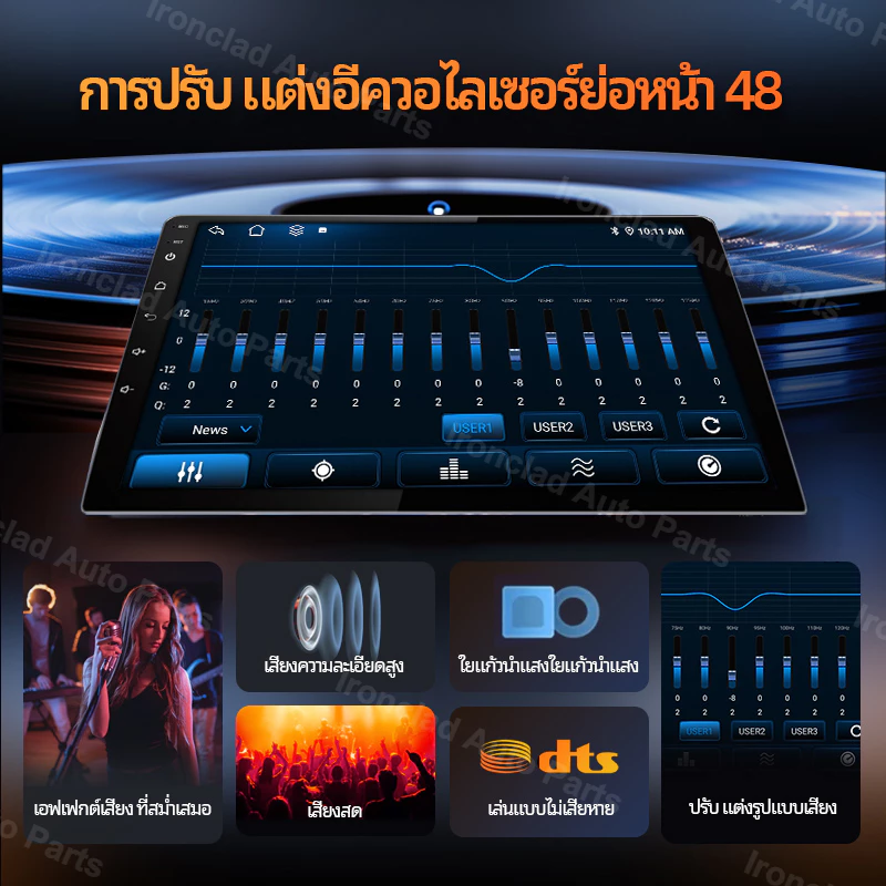 พัดลมคู่8คอร์8+128GB จอ Android รถยนต์  WIFI Android16 AI voice control carplay Android Auto GPS BTแบ่งหน้าจอ 7/9/10นิ้ว thumbnail 6