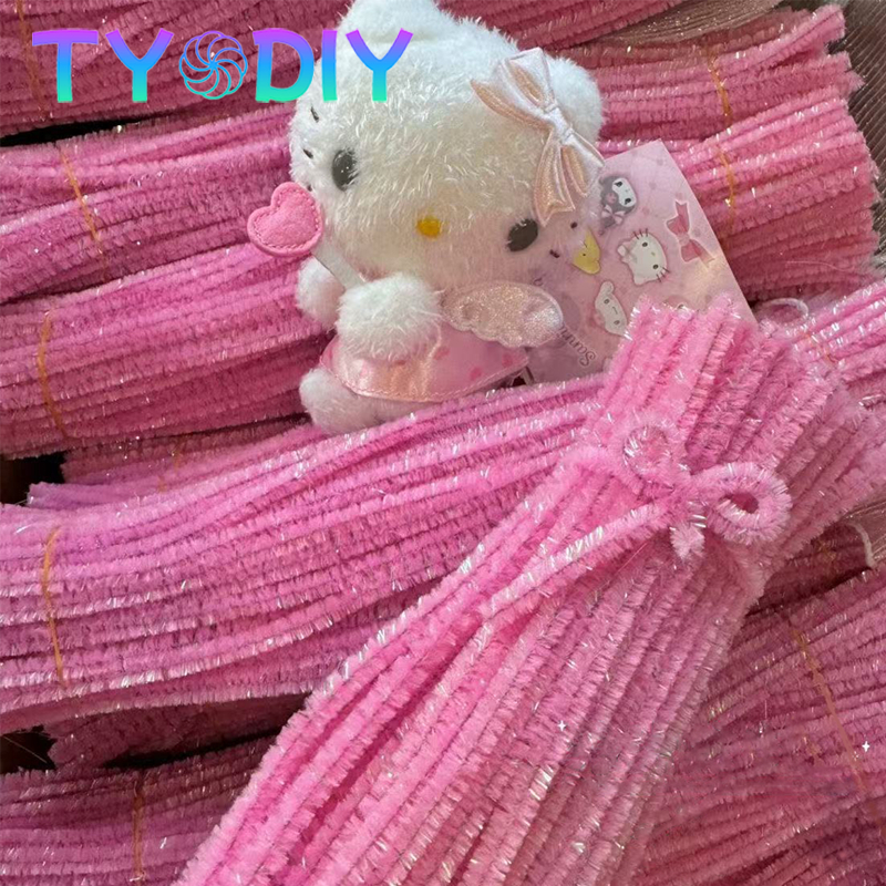 ลวดกำมะหยี่กลิตเตอร์ ลวดกํามะหยี่ขนฟู ลวดกำมะหยี่ สีสันสดใส สำหรับงานฝีมือ  งานฝีมือเด็ก (100pcs) - รูปที่ 2