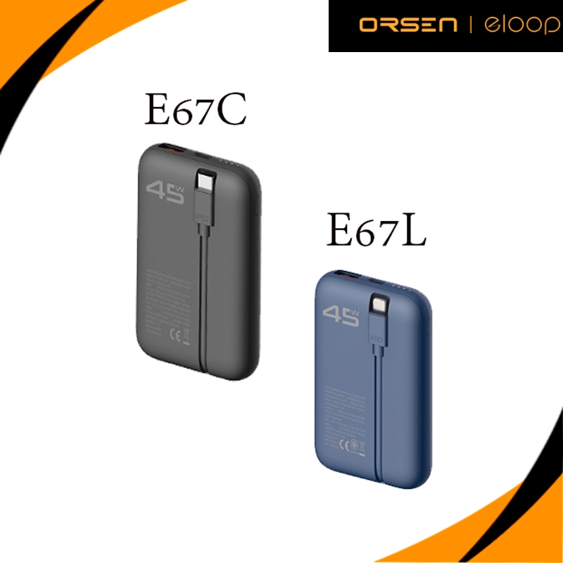Eloop แบตสำรองOrsen E67C/type-c E67L/ Lightning 10500mAh PD45Wชาร์จเร็ว PowerBank