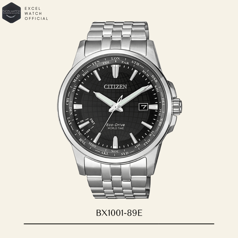 [ Excel Watch ] นาฬิกาซิติเซน CITIZEN รุ่น BX1001-89E World Time Eco-Drive (ระบบโซลาร์)
