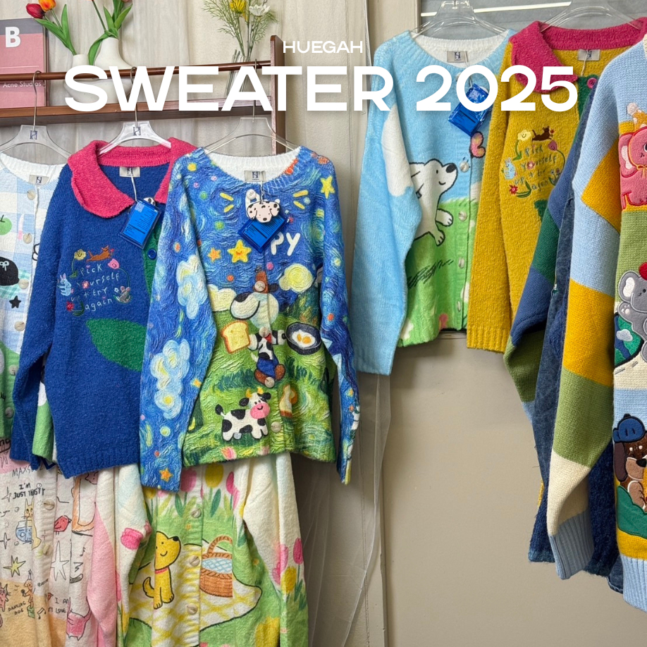 HUEGAH Sweater 2025 เสื้อหนาว คาดิแกน ไซซ์ใหญ่