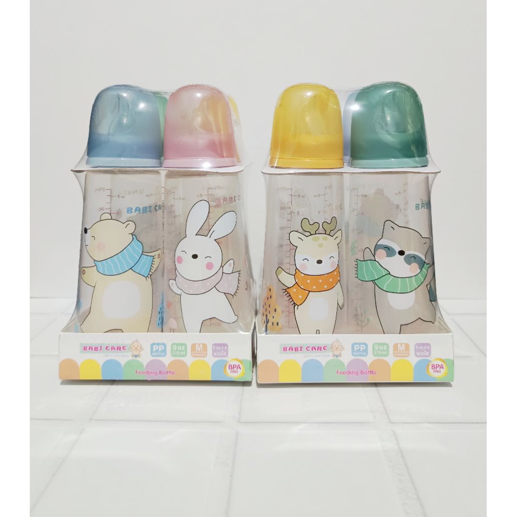[ยกแพ็ค 4ขวด] เบบี้แคร์ ขวดนมมาตรฐาน คอแคบ ขนาด 5 ออนซ์ และ 9 ออนซ์  [ สินค้าผลิตในประเทศไทย ]