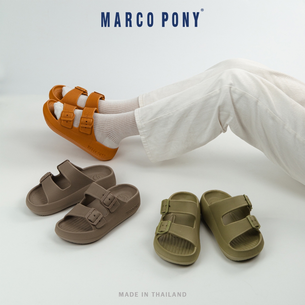 Marco Pony รองเท้าแตะแฟชั่น สายปรับได้ ใส่สบาย กันลื่น พื้นนิ่ม รุ่น MH9035