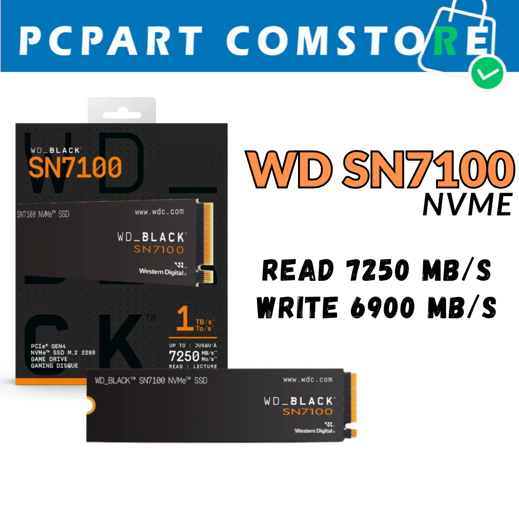 1 TB SSD M.2 PCIe 4.0 WD BLACK SN7100 (WDS100T4X0E) NVMe