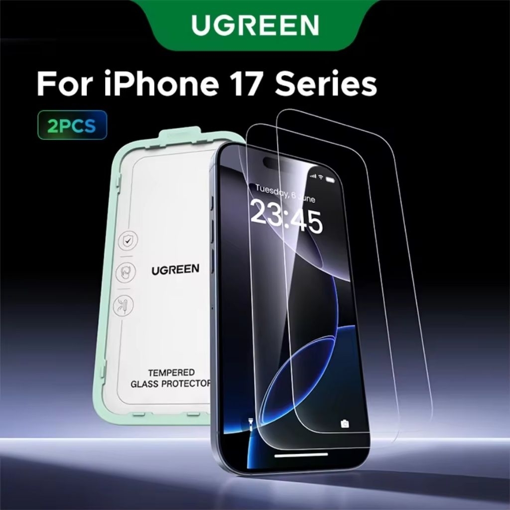 แท้💯 UGREEN 2แผ่น Borderless ฟิล์มเต็มจอ 3D HD Screen Film for iPhone17 17Air 17Pro 17Pro Max 16 Pro Max ฟิล์มกระจกใส