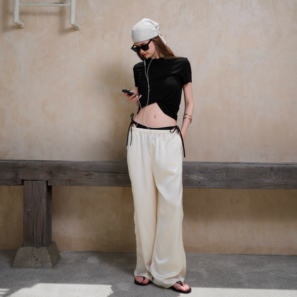 MERMAIDSTUDIO - BRIE SILK PANTS กางเกงผ้าซิลค์ #8124