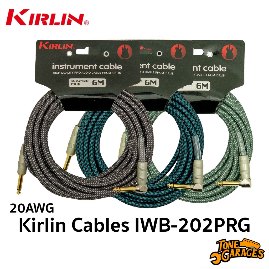 Kirlin Cables IWB-202PRG 20AWG สายสัญญาณ หัวแจ๊ค 1/4" Mono (ตรง-งอ) (หลายสีและความยาว)