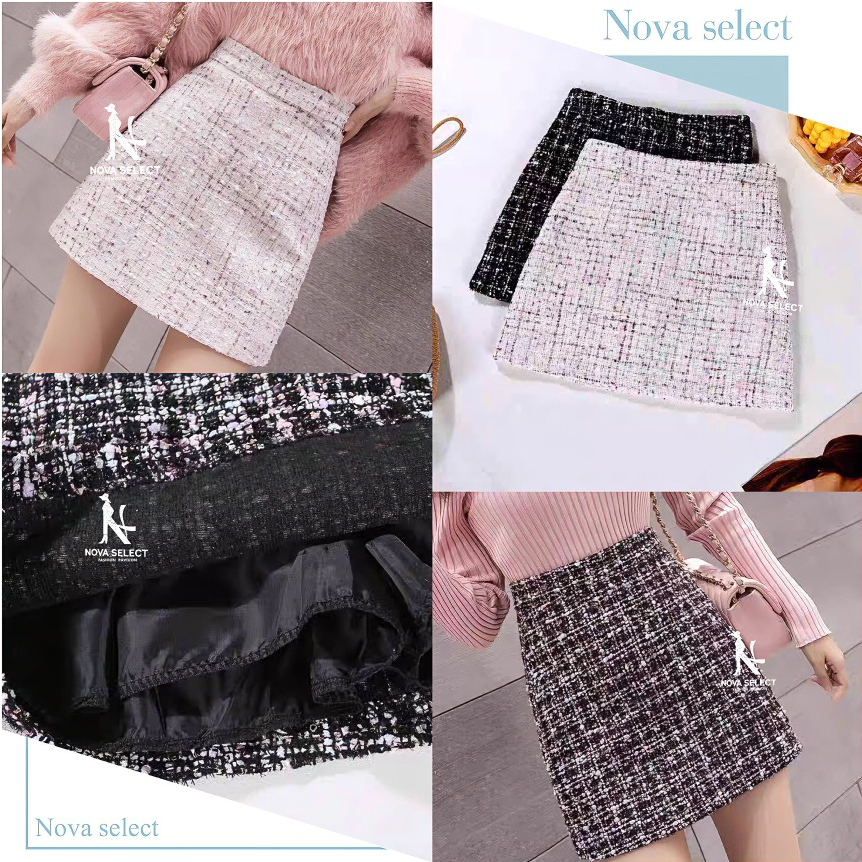 พร้อมส่ง กระโปรงสั้นทรงเอ กระโปรงทำงาน ผ้าทวิต สไตล์เกาหลี มีทุกไซต์ 2 สี Clothing Women