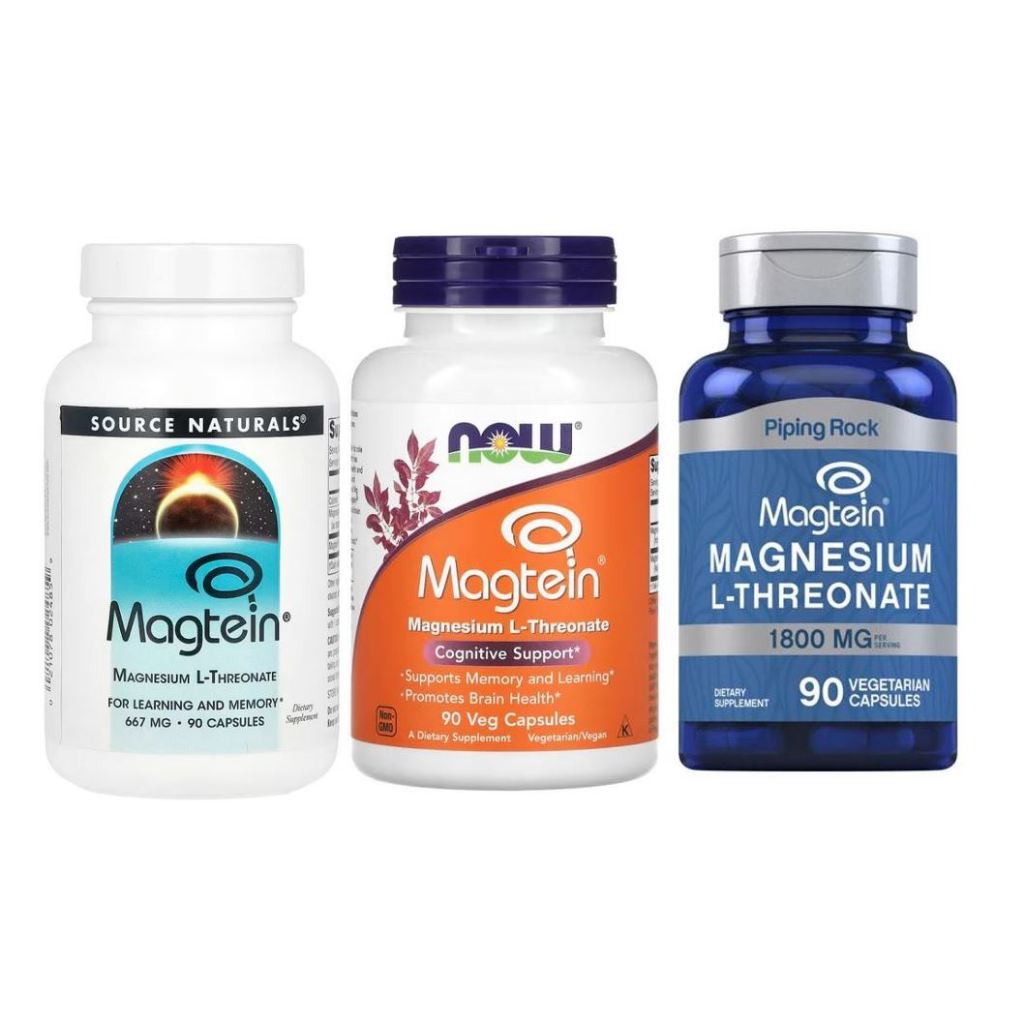 (ส่งออกภายในวัน) NOW / Source Naturals Magtein, Magnesium L-Threonate, 90 / 180 Veg Capsules.