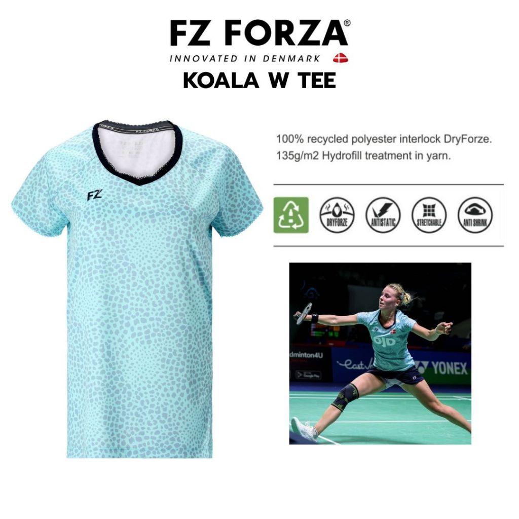 (พร้อมส่ง) เสื้อกีฬาผู้หญิง ผลิตจากเส้นใย RECYCLE100% รุ่น T223657U นักแบดมินตันหญิงเดี่ยว ทีมชาติเดนมาร์