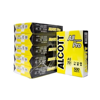 A5 [5 รีม] ALCOTT กระดาษถ่ายเอกสาร A5 70 แกรม บรรจุ 500 แผ่น/รีม