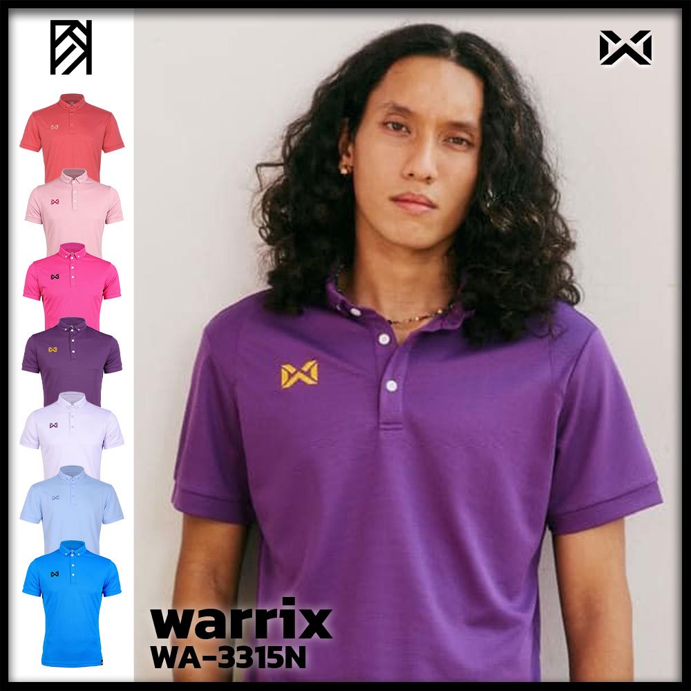 10 แถม 1!! เสื้อโปโล WARRIX เสื้อ WARRIX WA-3315 WA-3315N WA-PLAN15 CLASSIC POLO วอริกซ์ แท้100%