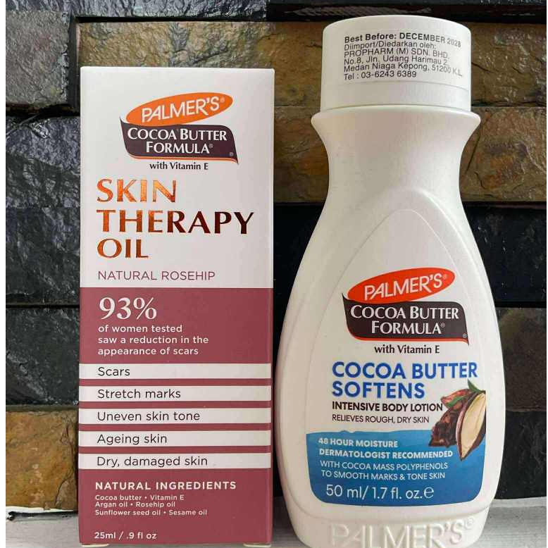 Palmer’s Softens Smoothes Lotion 50ml + Skin Therapy สูตรโกโก้บัตเตอร์ 25mlชุดชุ่มชื้น ขายเป็นเซต