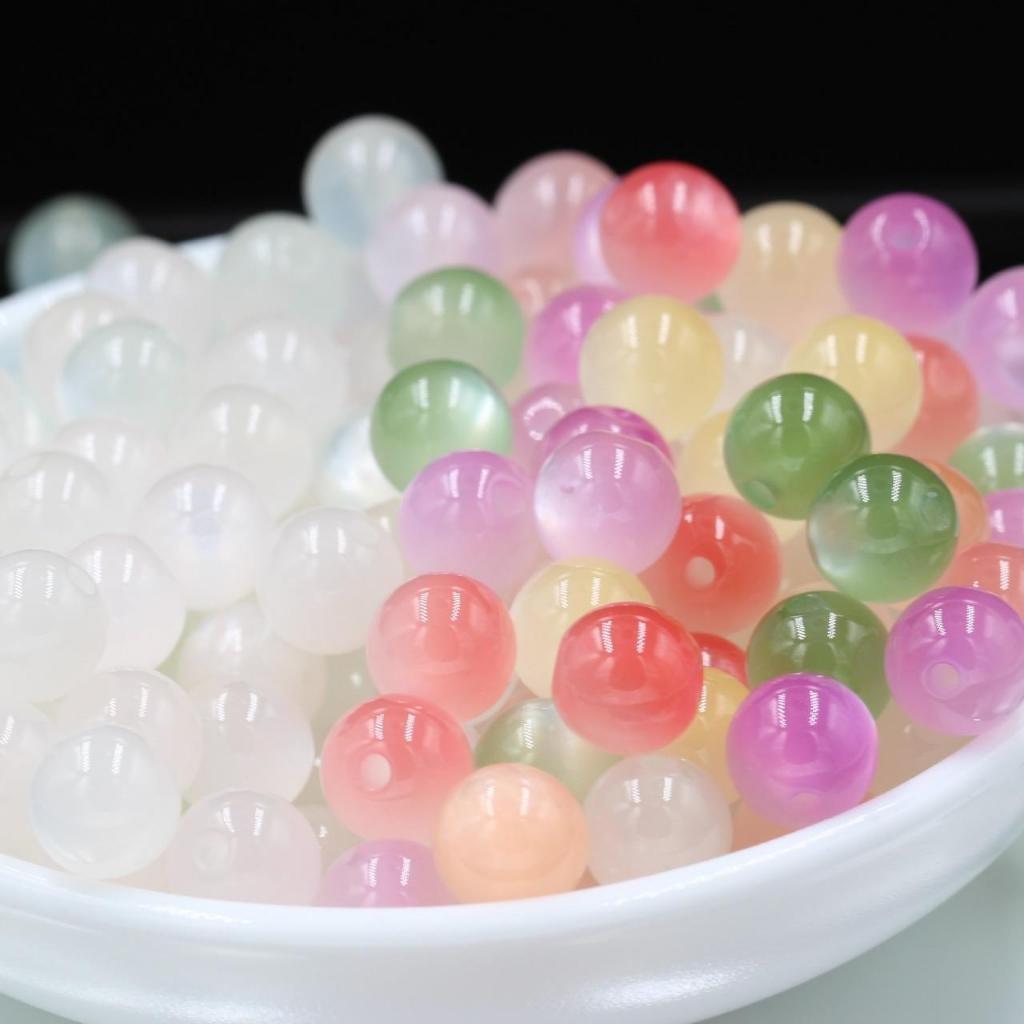 ลูกปัด อะคริลิค เปลี่ยนสี มีขนาด 6mm 8mm 10mm 12mm 16mmมีรูร้อย อุปกรณ์เสริมงานฝีมือDIYเหมาะสมสำหรับทำสร้อยคอ กำไลข้อแขน