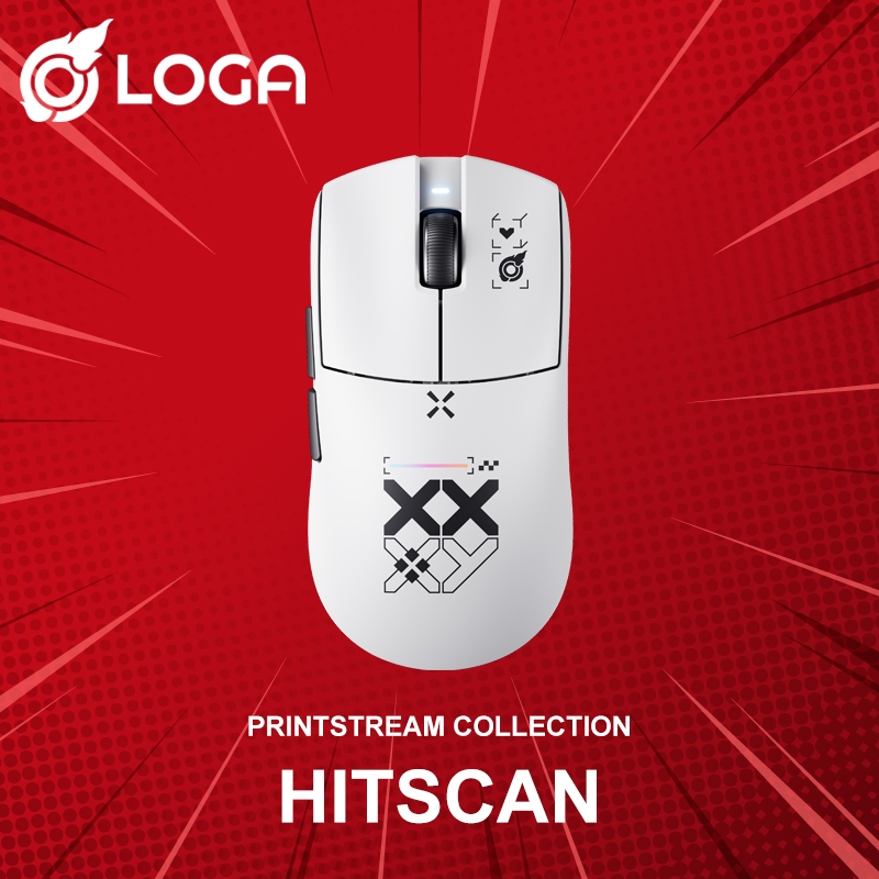 เมาส์เกมมิ่งไร้สาย LOGA X HITSCAN Wireless Gaming Mouse : Printstream Collection ประกันศูนย์ 2 ปี