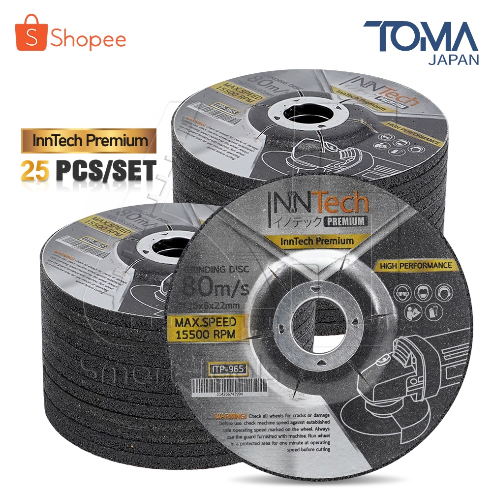 [ลดพิเศษ] (25ใบ) InnTech Premium ใบเจียรเหล็ก ใบเจียร 5 นิ้ว หนา 6 mm. สำหรับ เครื่องเจียร หินเจียร 5 นิ้ว รุ่น ITP-965
