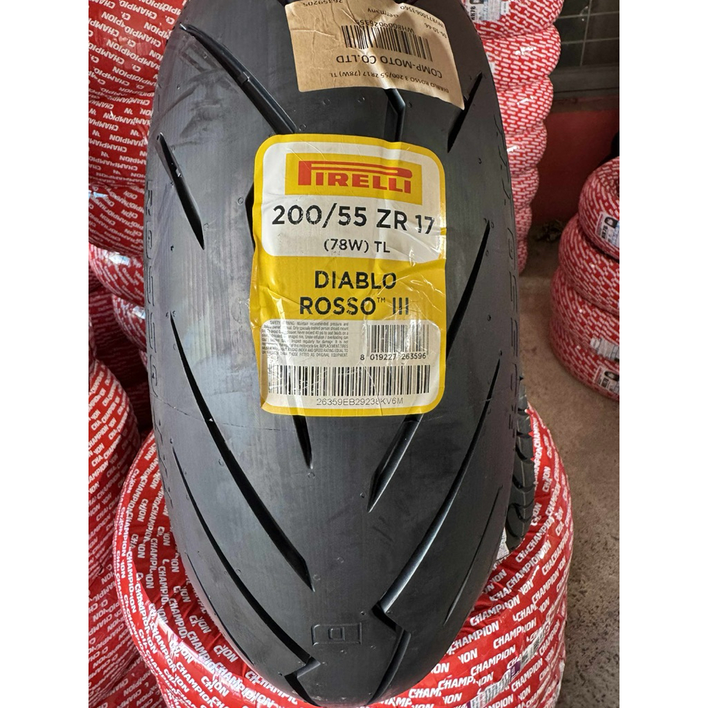 ลดล้างสต็อก Pirelli Diablo Rosso 3 เบอร์ 200/55/17 ยางผลิตกลางปี 23
