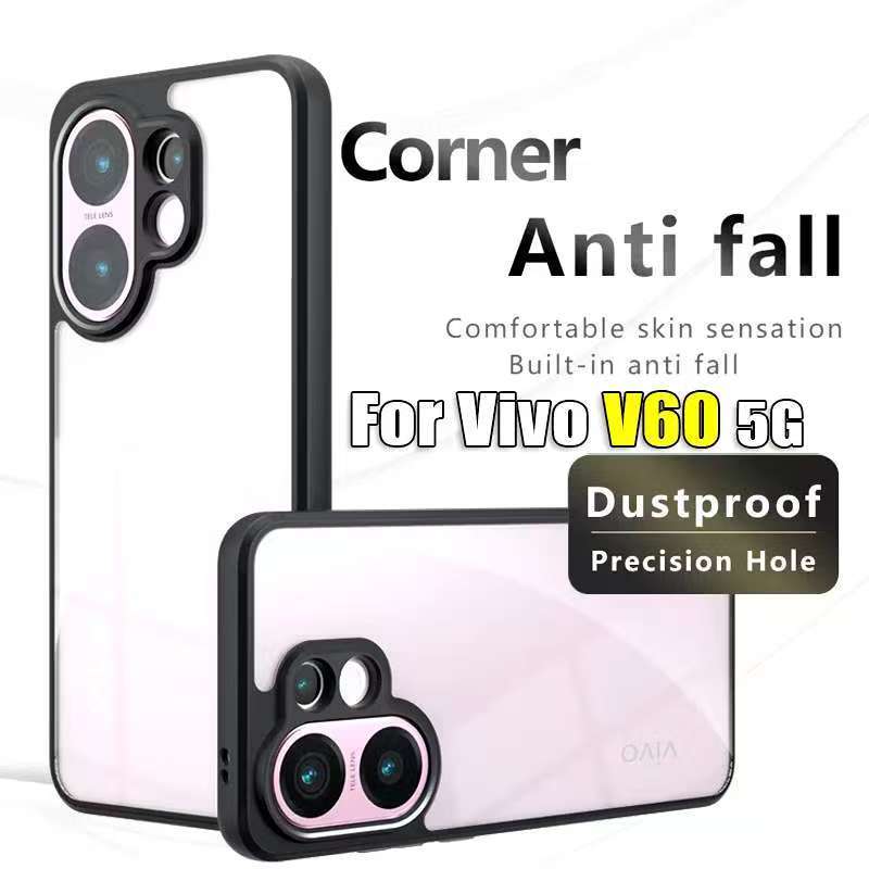 Vivo V60 5G/Vivo X200 FE 5G(ส่งในไทย)เคสกันกระแทกขอบสีหลังใสVivo V60/Vivo X200 FEตรงรุ่น