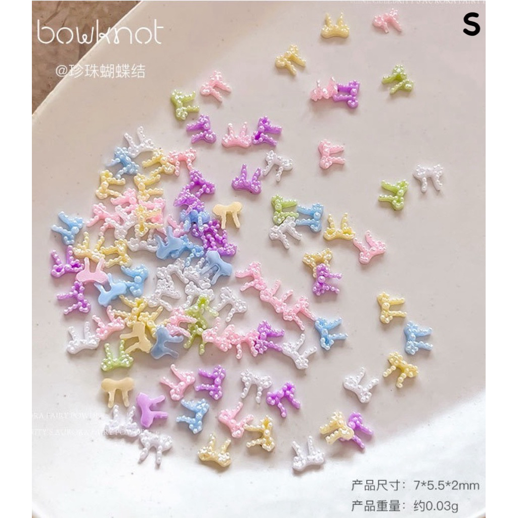 โบว์มุกไซส์เล็กสำหรับแต่งเล็บ 50 ชิ้นต่อแพ็ค 🇹🇭🇹🇭🇹🇭🇹🇭 - รูปที่ 4