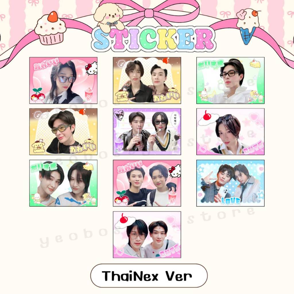 สติกเกอร์ BUS/Baby bus/ThaiNex ใช้แปะพัสดุ/ตกแต่ง/อื่นๆ (1setได้20ชิ้น)