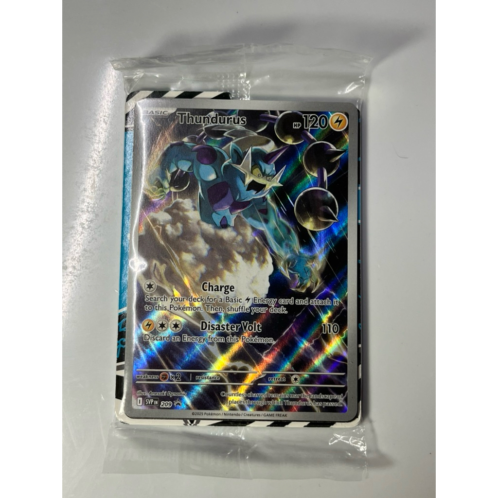Pokemon Black Bolt TCG Thundurus SV209 Black Star ETB Promo Sealed ENGLISH