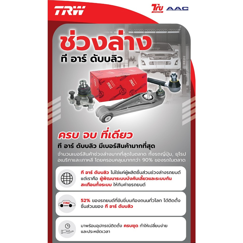 TRW ชุดเปลี่ยนลูกหมาก TOYOTA WISH ปี 2004-2010 , RAV 4 ปี 2003-2009 โตโยต้า วิช ลูกหมากTRW - รูปที่ 2